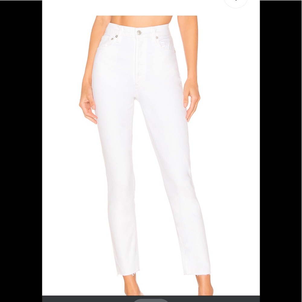 NWOT Agolde Nico High-rise Slim White Denim
